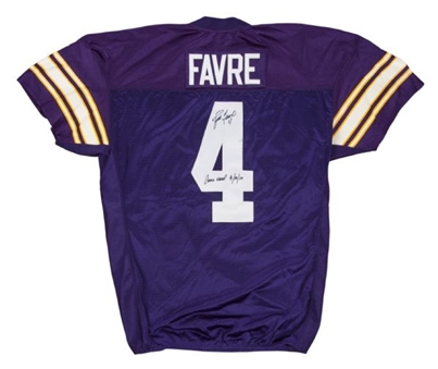 2010 Brett Favre Minnesota Vikings Game Worn Purple Home Jersey with Favre LOA! 